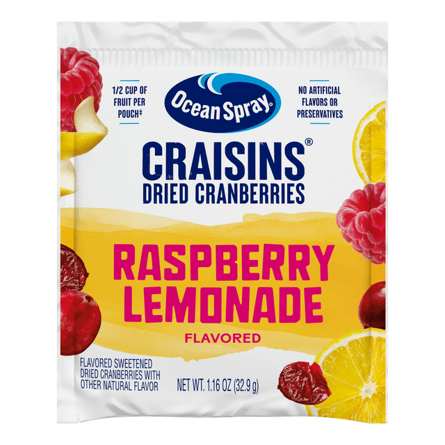 Craisins Rasp Lemon 1p16oz front